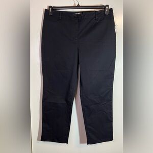 Talbots NWT Stretch Twill Crop Pants Women’s Size 14 Black